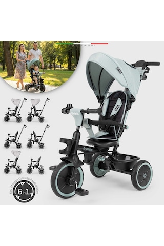 Elele Fertile 6in1 Ebeveyn Kontrollü 3 Tekerlekli Çocuk Bisikleti Çift Yönlü Yeşil