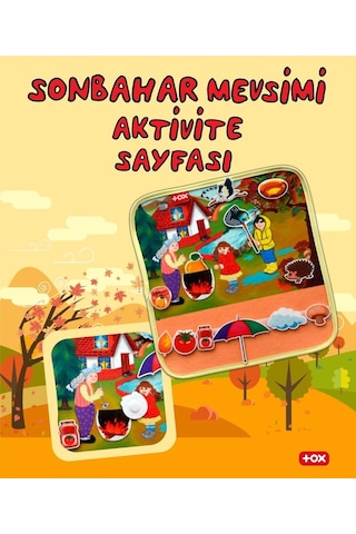 Lisinya247 Sonbahar Keçe Cırtlı Aktivite Sayfası - Çocuk Etkinlik , Eğitici Oyuncak