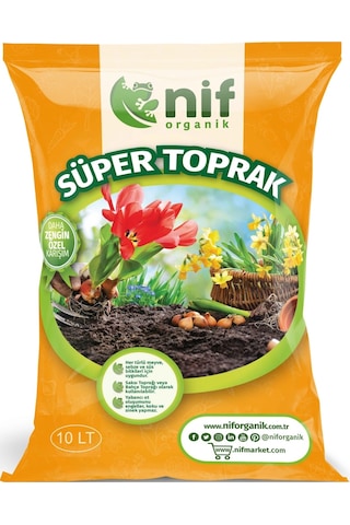 Nif Organik Süper Toprak Çiçek Bitki Fide Toprağı 10 L Nif Organik Süper Toprak Çiçek Bitki Fide Toprağı 10 L