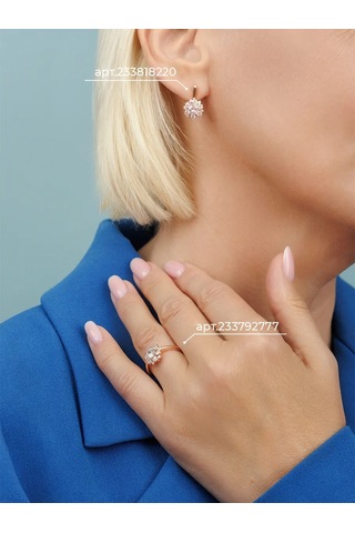 Veronika 925 Gümüş Yaldızlı Ve Taşlarla Süslenmiş Yüzük 233792777 Altın