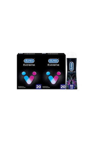 Durex Extreme Prezervatif 2 x 20'li + Extreme Jel 50 ML