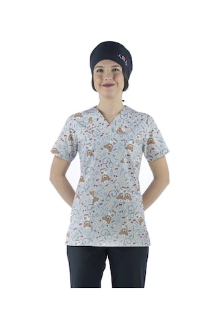 Zarf Yaka Desenli Üst - 3705 Doctor Ayıcık