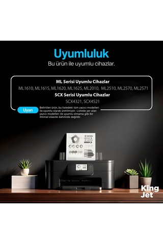 Kingjet Samsung Uyumlu Mlt d119s Standart Kapasiteli Çipli Toner Ml 1610