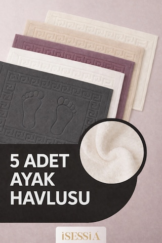 Serra 5 Adet %100 Pamuk En Iyi Emici Ayak Havlusu Konforlu Banyo Paspası 50x70cm Diğer