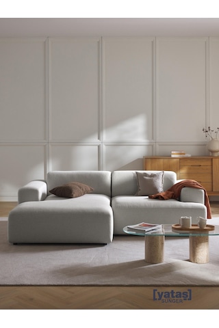 Most Mollista 2 Modül Sol Köşe Koltuk 32 Gri Keten Kumaş Yumuşak