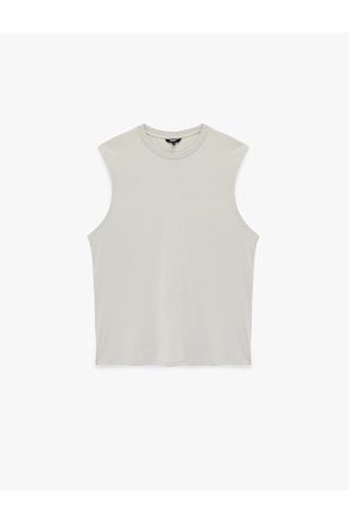Koton Regular Fit Kolsuz Bisiklet Yaka Pamuklu Basic Atlet Gri 6sam30002mk Gri