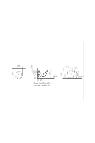 Vitra İntegra Kısa Kanalsız Asma Klozet Yanları Kapalı + Vitra Slim Duroplast Yavaş Kapak 7041l003-0090 Beyaz