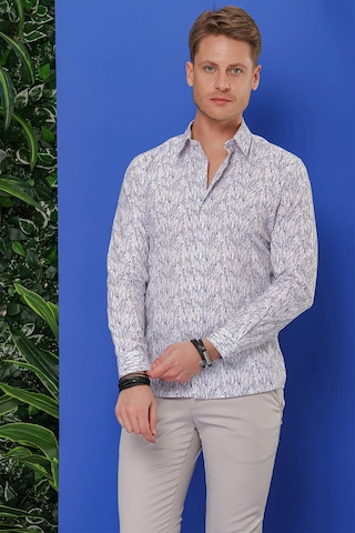 Efor G 1540 Slim Fit Beyaz Klasik Gömlek Beyaz