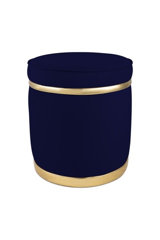 Zerafet Gold Kaplama Luxery Puf-mavi Babyface Kumaş Pofuduk Oturma Pufu&makyaj Pufu&bench