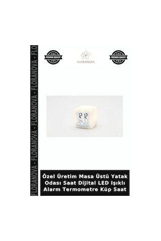 Özel Üretim Masa Üstü Yatak Odası Saat Dijital Led Işıklı Alarm Termometre Küp Saat Çok Renkli