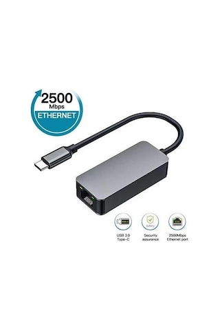 Lunatic 5247 Usb Type C To Ethernet 2500mbps 2.5g İnternet Çevirici Dönüştürücü Adaptör