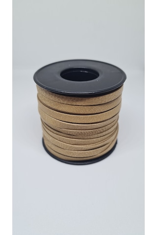 Hakiki Deri Biye 5 Mm 15 Metre Deri Şerit Ve Aksesuar İpi K816 - Naturel