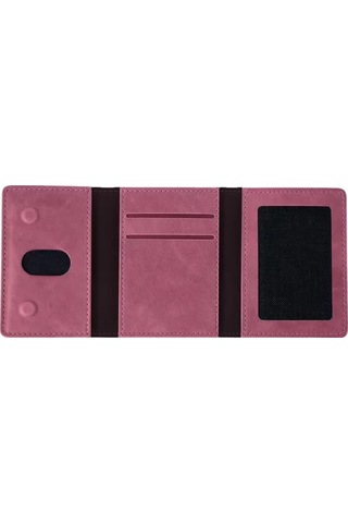 Modamizo Mey İthalat Tema Magsafe Deri Kartlık - Pembe