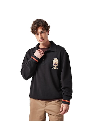 Gsstore X Midground Polo Sweatshirt E251206 Siyah