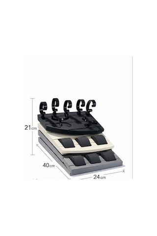 Ahşap Altlıklı Saat Standı 3 Katlı Saat & Bileklik Sergileme Standı Vitrin & Masa Üstü Organizer Çok Renkli