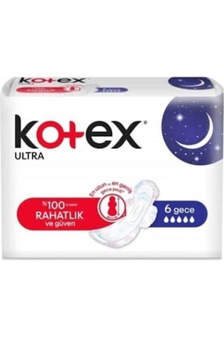 Kotex Ultra Gece Ped 6 Adet Kotex Ultra Gece Ped 6 Adet
