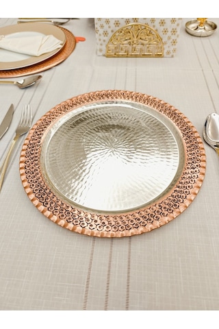 Modabakır Bakır Supla, Tabak Petek İşlemeli 27 Cm Model:456658 Bakır