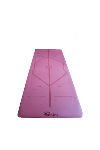 Profesyonel Yoga Matı 5 Mm Pu- Rubber Hiza Serisi Pembe Terli Eller De Kaydırmaz Pembe