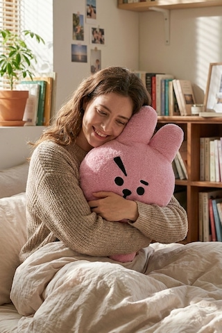 Uyku Arkadaşı Pelüş Tavşan Dekoratif Yastık Pembe