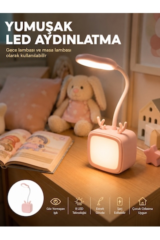 Kablosuz Led Masa Ve Gece Lambası Dekoratif Şarjlı Tasarım Çok Renkli