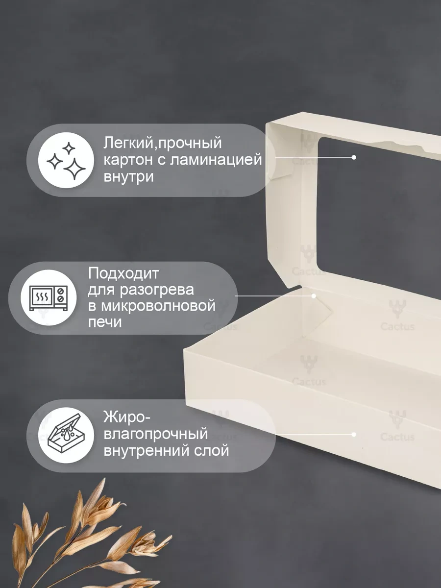 Cactus Beyaz Hediye Kutusu, Camlı Kendinden Montaj Ambalajı 208474289