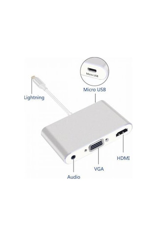 Polham Apple Uyumlu iPhone Ve iPad Vga Av Audio Kablosu Dönüştürücü