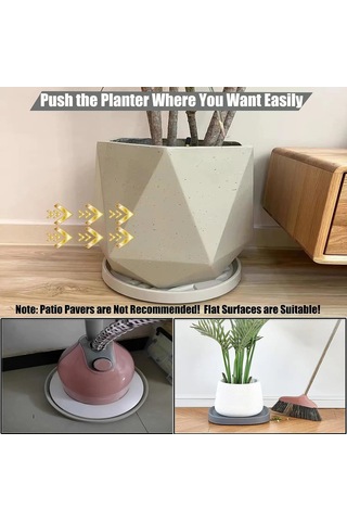 Bej-16.3cm-dayanıklı Saksı Taban Tepsisi Plastik Çıkarılabilir Rulo Plaka Desteği Evrensel Gizli Tekerlekler İle Bitki Bakım Bahçesinde Bitki Caddy