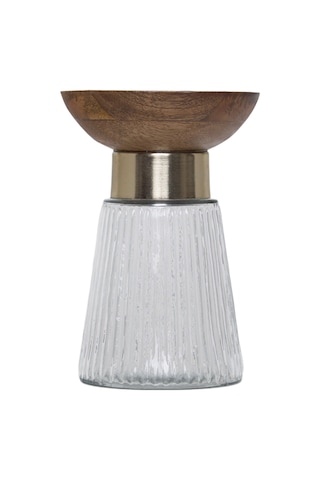 Yargıcı Cam Ayaklı Pirinç Detaylı Mango Ağacı Mumluk 12x17 Cm 26ynha1074n St