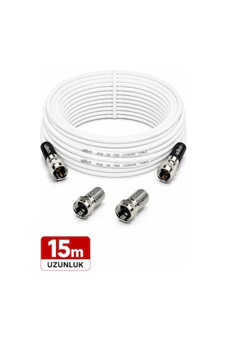 Uptech Hd Uydu Anten Kablosu 15 Metre F Konnektörlü Full Hd 4k Tv Kablosu