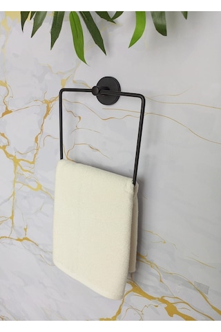 Banyo Aksesuar Seti 2'lamalı Köşe,kare Havluluk,tuvalet Kağıtlığı, Bornozluk Siyah