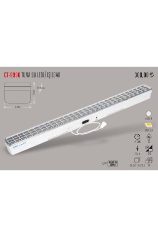 Cata Ct-9990 9W 90 Led Li Işıldak Şarjlı 6 Saat Işık Siyah