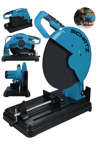 Schatz 2000w Bakır Sargılı Metal Şanzıman 355 Mm Profil Metal Kesme Makinesi Mavi