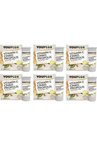 Youplus Vitamin C Çinko Propolis 20 Efervesan Tablet x 6 Adet Youplus Vitamin C Çinko Propolis 20 Efervesan Tablet x 6 Adet
