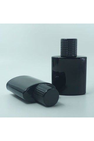 Parfüm Şişesi 100 Ml 3 Adet Özel Siyah Elips Kolay Kapama Boş Şişe
