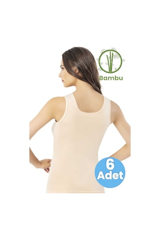 Tezzgelsin Kadın 6'lı Kalın Askılı Bambu Atlet Ten Rengi