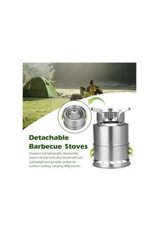 Maiyame Dış Mekan Çelik Çatırabilir Odun Ocağı Seti - Taşınabilir Kamp Mutfak, Izgara Ve Isıtma Aleti Standart Konfigürasyon Çok Renkli