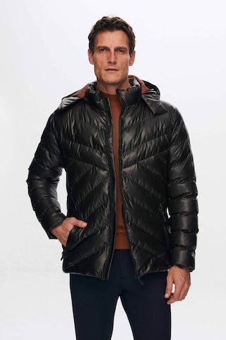 D's Damat Ds Damat Slim Fit Kahverengi Su Itici Rüzgar Geçirmez Elyaf Dolgulu Deri Görünümlü Çıkarılabilir Kap 1HF07ORT01910 Kahverengi