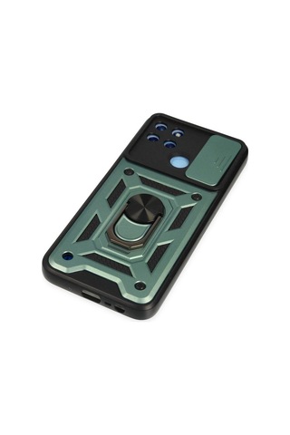 Cosmotex Newface Realme C25y Kılıf Pars Lens Yüzüklü Silikon - Yeşil