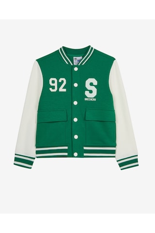 Skechers Comfort Knıt College Bomber Jacket Büyük Erkek Çocuk Haki Mont Sk2620136-1027