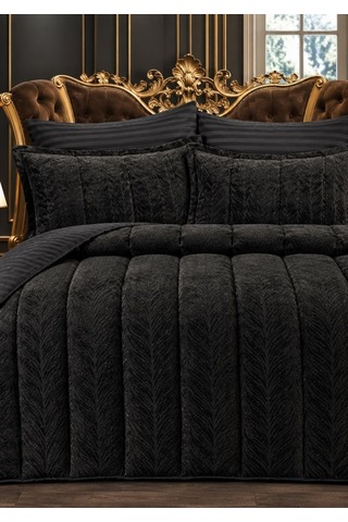Home Kadife Confort 6 Parça Çift Kişilik 230 X 240 Uyku Seti Antrasit