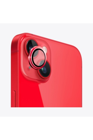 Safeus Safir Temperli Kamera Lens Koruyucu Apple Uyumlu iPhone 14 Plus Ve İle Kırmızı