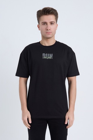 Velvoria Unisex Oversize Siyah Run T-shirt