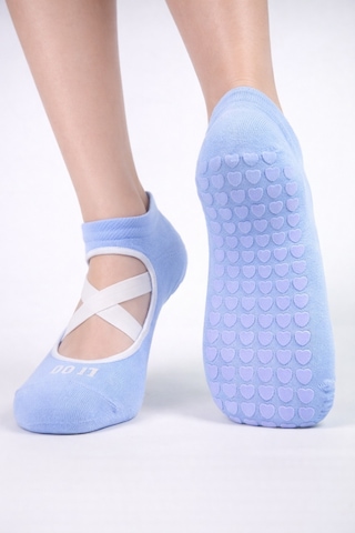 Carnaval Socks Mavi Renkli Pilates & Yoga Silikonlu Kazymaz Tabanlı Patik Çorap 2000386