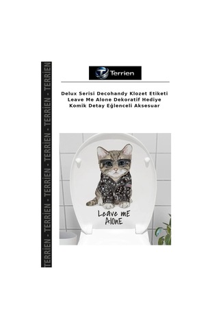 Delux Serisi Decohandy Klozet Etiketi Leave Me Alone Dekoratif Hediye Komik Detay Eğlenceli Aksesuar