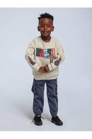 Jack Lions Erkek Bebek Fresh Dokulu İnce Şardonlu 3 İplik Sweatshirt-14748 Bej