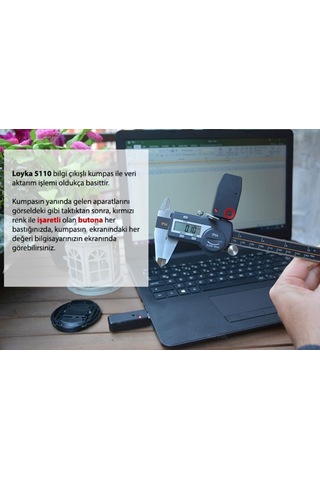 Loyka B5110-150 Bilgi Çıkışlı Dijital Kumpas 0-150mm Ip54 Korumalı