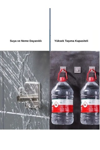 Paslanmaz Çelik 2 Adet Yapışkanlı Bornozluk Havluluk Askılık Yata Çelik