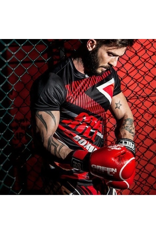 Green Hill Panther Carbon Deri Boks Ve Kick-boks Eldiveni Kırmızı