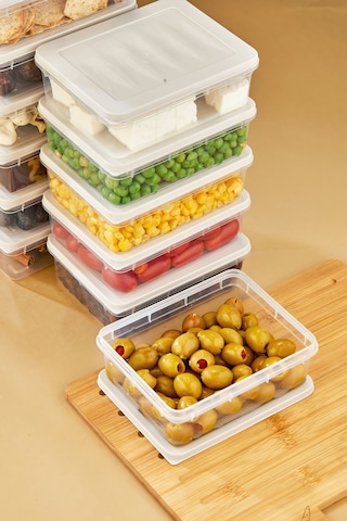 Multi Box 12 Li Set Saklama Kabı Seti - Dondurucu & Mikrodalga Uyumlu Krem