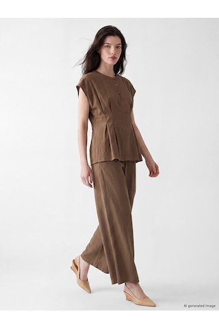 Lcw Comfort Haki Bisiklet Yaka Peplum Bluz